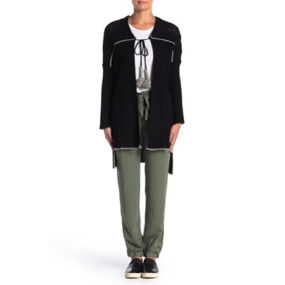 UGG Riley Long Cardigan Sweater Size M/L Black/Grey - Picture 12 of 16